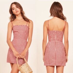 Reformation Linen Red Gingham Women's Dress